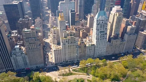 Aerial view of Central Park, New York, USA, Skyscrapers on background. Luxury Stock Footage 90769722