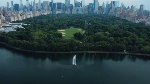 Aerial view on Central Park in New York Stock Footage 127407149