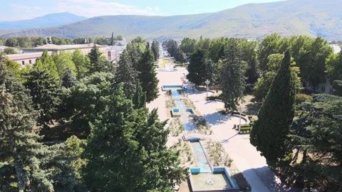 Aerial view of the central square in city Gori. Video stock 141900678