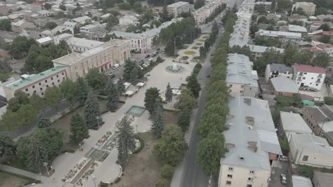 Aerial view of the central square in city Gori. Stalin's Homeland. Georgia Video stock 150057165