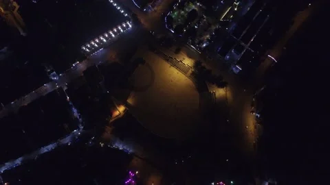Aerial view of central square in Sa Pa Town, Vietnam Stock Footage 130261350