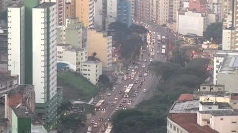 Aerial View of the Centro de Sao Paulo Video stock 19715116