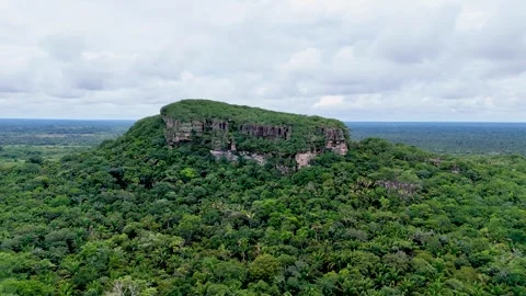 Aerial View of Cerro Azul Surrounded by Lush Green Jungle Stock Footage 336561618