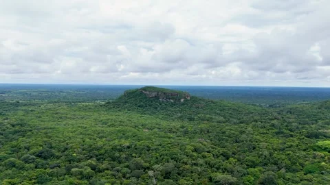 Aerial View of Cerro Azul Surrounded by Lush Forests Stock Footage 336561681