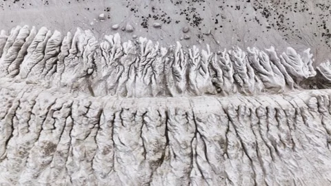 Aerial view of chalk deposits showcasing unique textures and formations Stock Footage 337901760