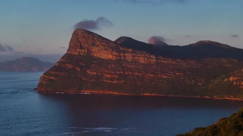 Aerial view of Chapman's Peak mountains, South Africa. Stock Footage 314711059
