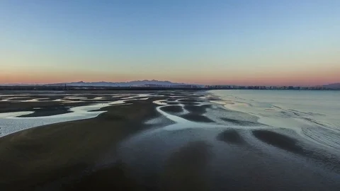Aerial view of charming beach and shoal in Beidaihe scenic spot, Hebei, China Stockbeeldmateriaal 70528743