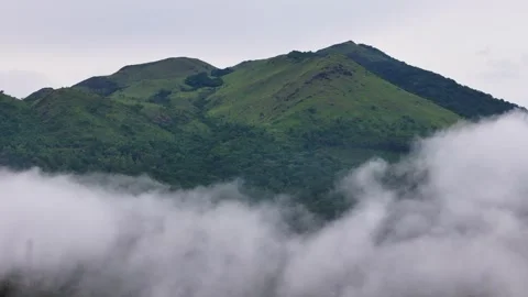 Aerial View of Chembra Peak, the Highest Peak in Wayanad Stock Footage 341309665