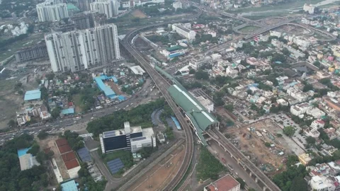 Aerial View Of Chennai Koyembedu Metro R 