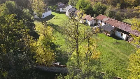 Aerial view of Cheparlyansky Monastery of Saint Petka, Bulgaria Stock Footage 172137976