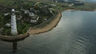 Aerial View: Chersonesus Lighthouse, Sevastopol, Crimea. Stock Footage