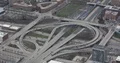 Aerial View of Chicago Cars Traffic Jam on Busy Freeway Commuters Commuting Day 4k or 4k+ Resolution