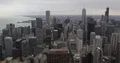Aerial View of Chicago City Skyline Office Towers and Cars Traffic on Street USA 4k or 4k+ Resolution