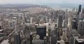 Aerial View of Chicago City Skyline with Office Buildings Rooftops Landmark Day 4k or 4k+ Resolution