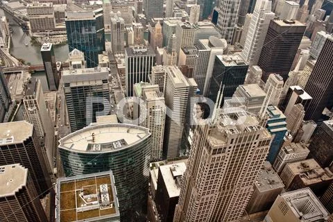 Aerial view of Chicago Stock Photos
