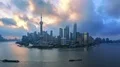Aerial View of China Shanghai Skyline at Dawn HD Footage