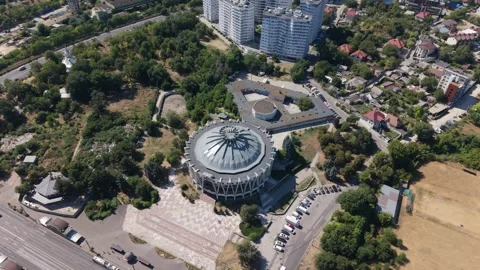 Aerial View of Chisinau State Circus in Moldova Stock Footage 345112811