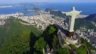 Aerial View Of Christ The Redeemer And Sugarloaf In Rio De Janeiro, Brazil Stock Footage