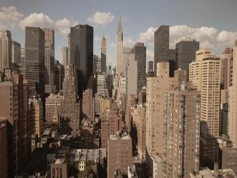 Aerial view of the Chrysler Building in New York City. New York. USA. Shot in Stock Footage