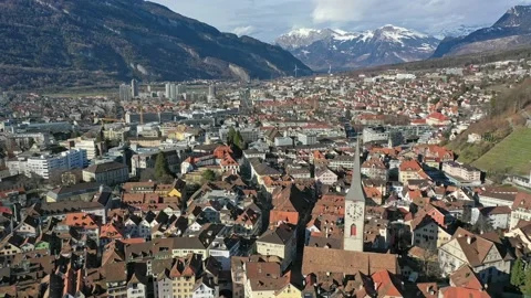 Aerial view of Chur / 4K Stock Footage 151556352