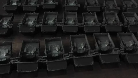 Aerial view, CI casting, industrial part manufacturing factory. Stock Footage 252575128