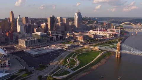 Aerial view of Cincinnati, Ohio Stock Footage 75383424