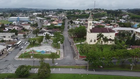 Aerial view of the city of Balsa Nova, near Curitiba Stock Footage 320635691
