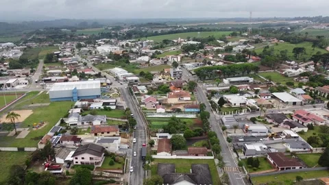 Aerial view of the city of Balsa Nova, near Curitiba Stock Footage 320635701