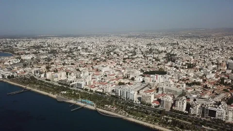Aerial view of the city with beach array Stock Footage 91994939