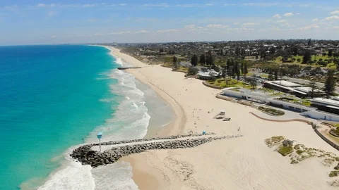 Aerial View of City Beach Stock Footage 115935239