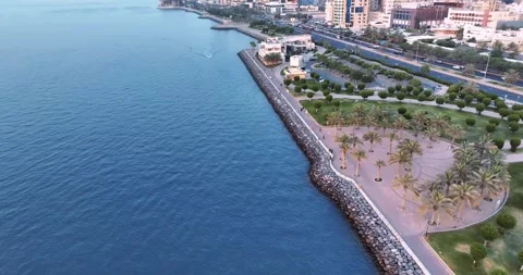 Aerial view of city beach Stock Footage 248014287