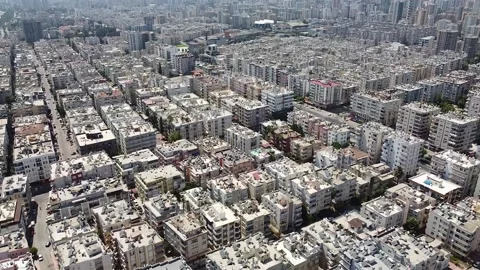 Aerial view of city blocks Stock Footage 143379588