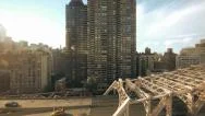 Aerial View Of City Buildings Landmark. High Rise Skyscrapers Scenery Stock Footage