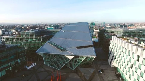 Aerial view of city center of Dublin 库存影片 82425679