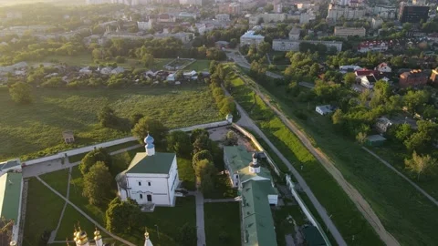 Aerial view of the city cremlin cathedral buildings street landscape Stock Footage 199978552