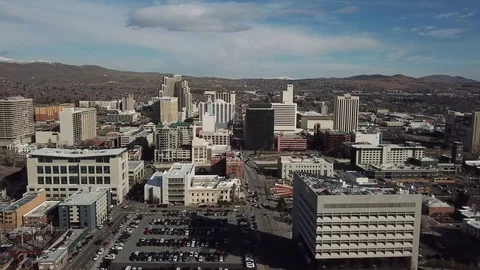 Aerial view. city with downtown in background during the day . USA Stock Footage 123799291