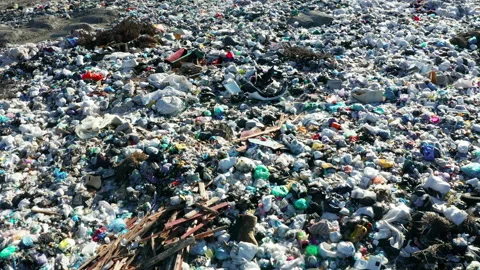 Aerial view of a city dump. The concept of pollution and excessive consumption. Stock Footage 168462844