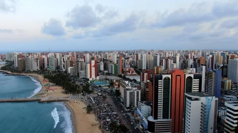 Aerial view of city during sunset Stock Footage 121007178