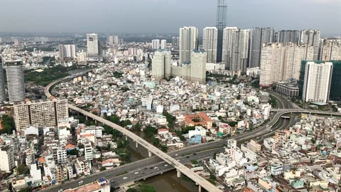 The aerial view of the city Stock Footage 100213911