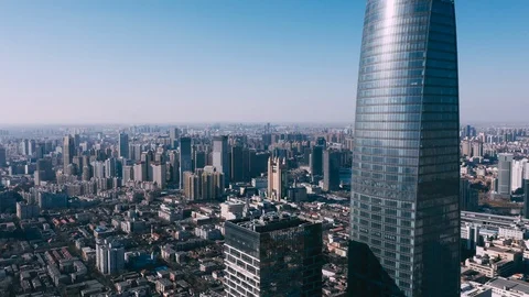 Aerial view of City Stock Footage