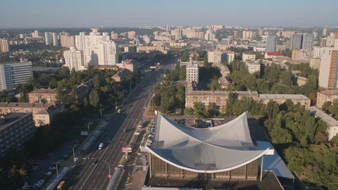 Aerial view of a city Stock Footage 129229085