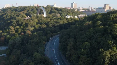 Aerial view of a city Stock Footage 129229686