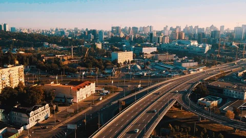 Aerial view of a city Stock Footage 129234927