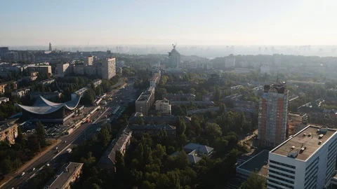 Aerial view of a city Stock Footage 129236693