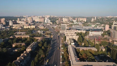 Aerial view of a city Stock Footage 129238688