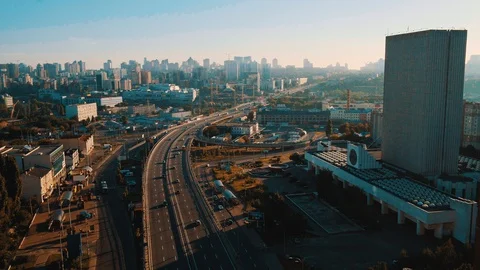 Aerial view of a city Stock Footage 129239256