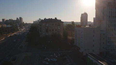 Aerial view of a city Stock Footage 129243393