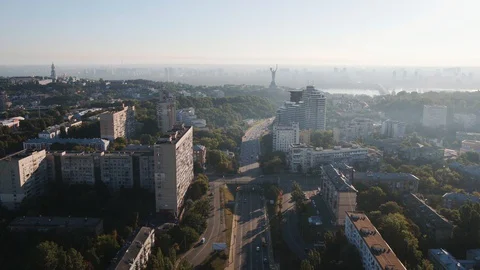 Aerial view of a city Stock Footage 129244736