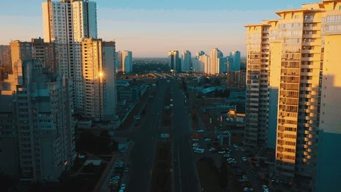 Aerial view of a city Stock Footage 129251867