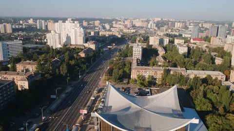 Aerial view of a city Stock Footage 129255807